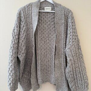 Abercrombie & Fitch Grey Chunky Cable Knit Cardigan